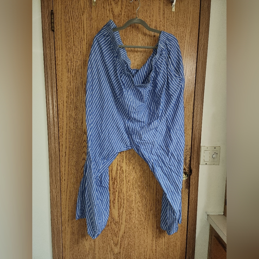 Old Navy Pinstripe Elastic Waist Wide Leg Pants